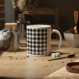 Mug Contrôle noir et blanc plaid