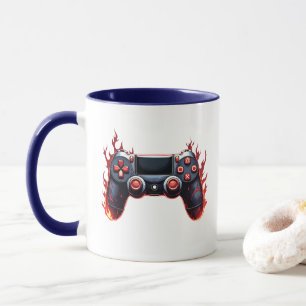 Mug Contrôleur de jeu à flammes pour les joueurs de co