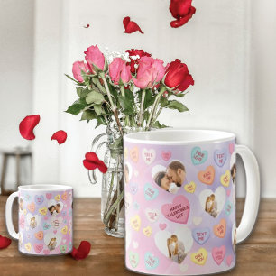 Mug Conversation photo personnalisée Coeurs bonbons