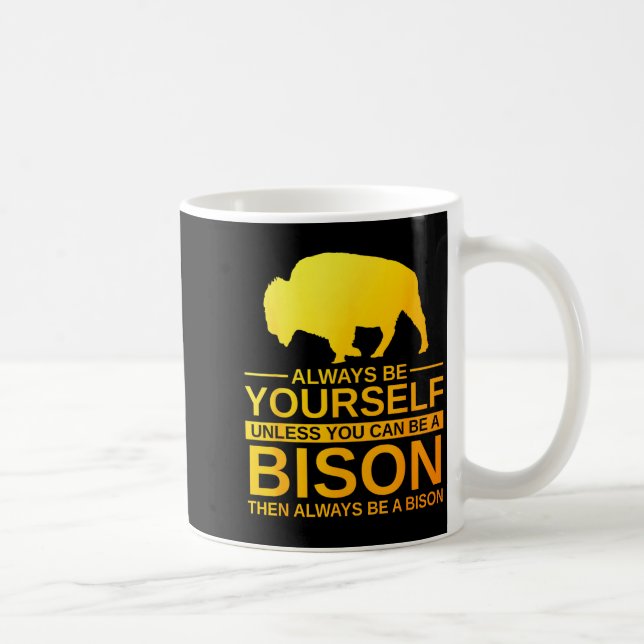 Mug Cool Bison Design For Men Women Buffalo Animal Lov (Droite)