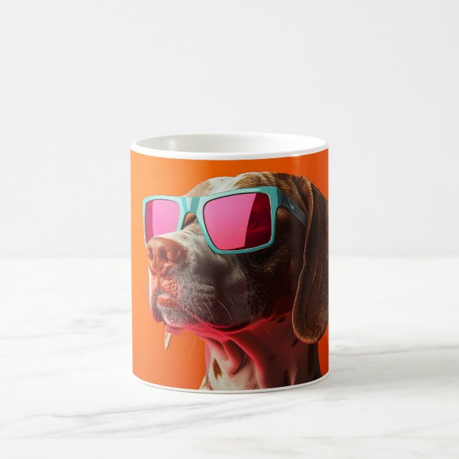 Mug Cool Bracco italiano dog with sunglasses (Centre)