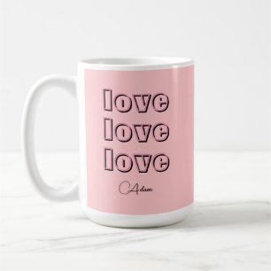 Mug Cool Candy Rose Clean 3 x Amour   Rose Pastel