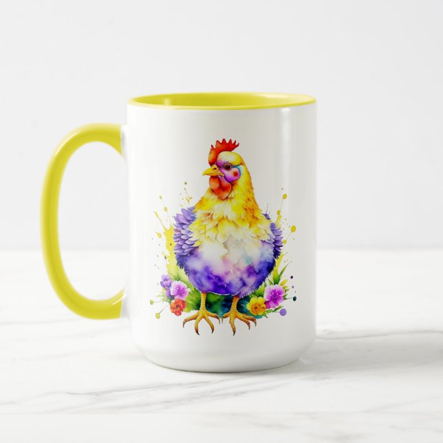 Mug Cool Chick Power | Cute aquarelle poulet (Gauche)