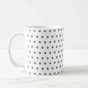 Mug Cool classique Pois gris rétro sur blanc