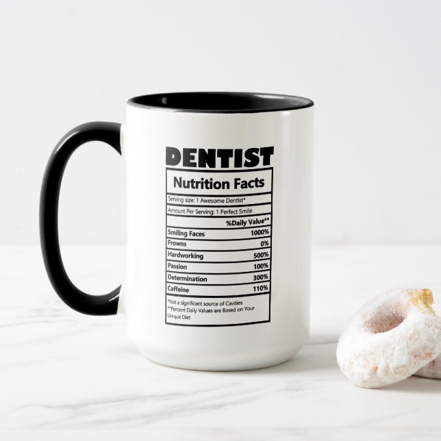Mug cool Dentistes mot faits (Avec donut)