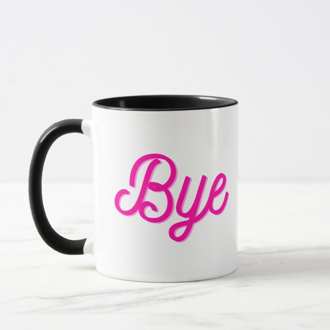 Mug Cool Drôle Chat Avec Texte Rose Bye (Gauche)