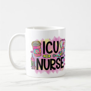 Mug Cool et coloré Infirmière ICU Grande