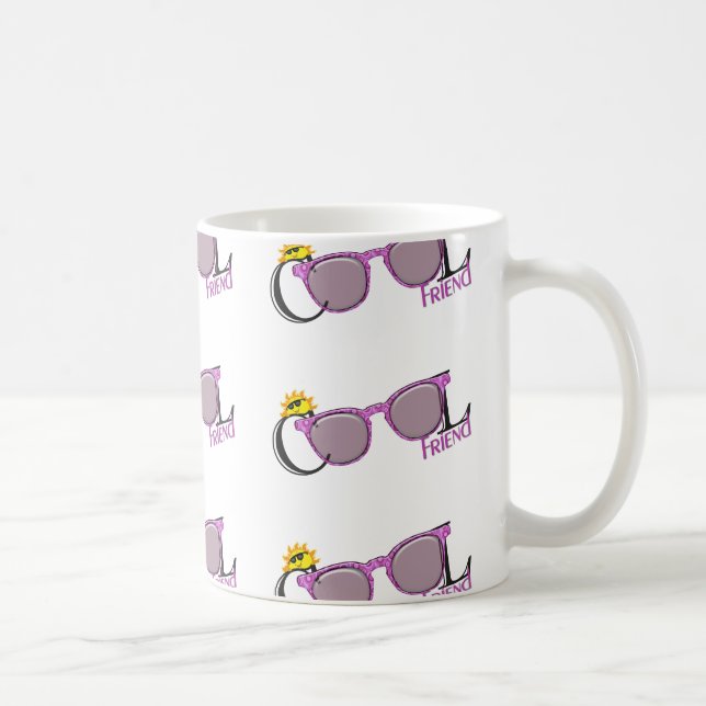 Mug Cool Friend-sun et lunettes de soleil sur blanc (Droite)