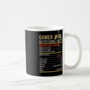 Mug Cool Gamer Faits nutritionnels Jeu vidéo Jeu amusa