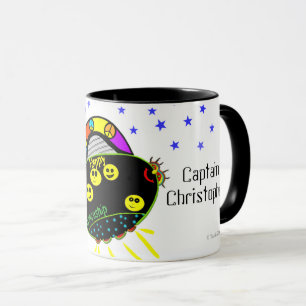 Mug Cool Happy Peace Spacship Personnaliser le NOM