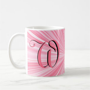 Mug Cool Hot rose Couleur éclat Monogramme initial per