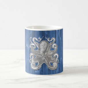 Mug cool impressionnant effet antique pieuvre blanche