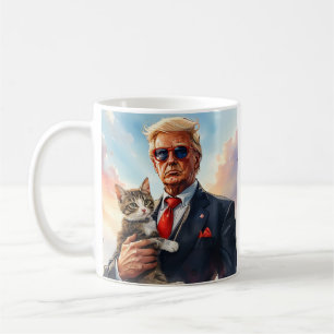 Mug Cool MAGA Cat TRUMP Tenir un chat de jolies lunett
