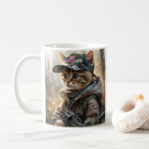 Mug Cool MAGA Chat avec pistolet et Camouflage Cute AM