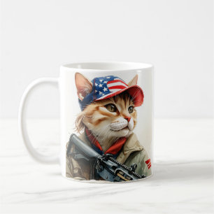 Mug Cool MAGA Chat avec pistolet et Camouflage Cute AM
