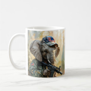 Mug Cool MAGA Elephant avec pistolet et camouflage AMÉ