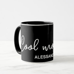 Mug Cool maman monogramme noir blanc typographie simpl