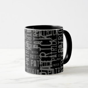 Mug cool nom personnalisé noir motif typographie