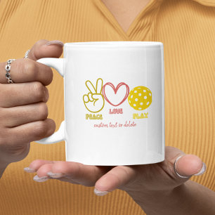 Mug Cool Super Peace Love Pickleball Custom