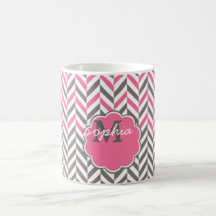 Mug Cool super tendance monogramme herringbone zigzag
