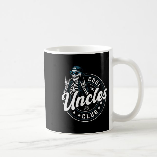 Mug Cool Uncles Club Shirt Funny Skeleton Uncle Men  (Droite)