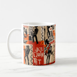 Mug cool vintage d'affiche du groupe de jazz avec trom