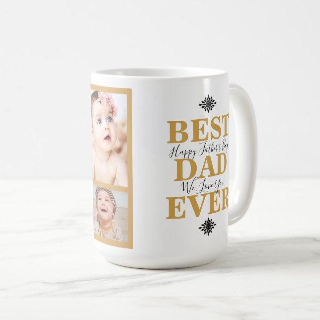 Mug Cool White Gold Meilleur papa Jamais Fête des père (Devant droit)