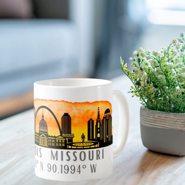 Mug Coordinates de St. Louis Skyline (Créateur téléchargé)