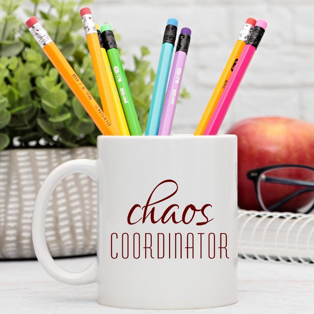 Mug Coordinateur du Chaos Texte typographique (Créateur téléchargé)