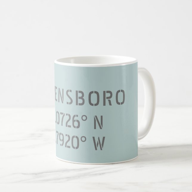 Mug Coordonnées de latitude et de longitude CN Greensb (Devant droit)
