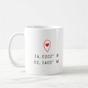Mug Coordonnées personnalisées Emplacement Chaleur Sai