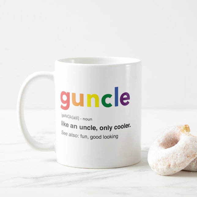 Mug Copie drôle de définition de Guncle (Avec donut)