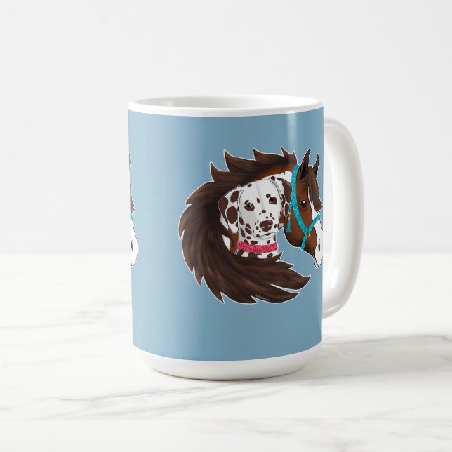 Mug Coppains dalmatiens et chevaux (Devant droit)