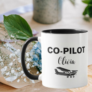 Mug Coprocesseur Moderne Texte & Avion, Cadeau Personn