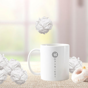 Mug Copyright Moderne Noir et Blanc Typographique
