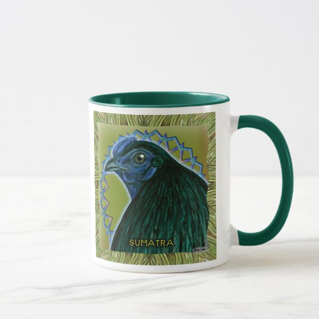 Mug Coq de Sumatra encadré (Droite)