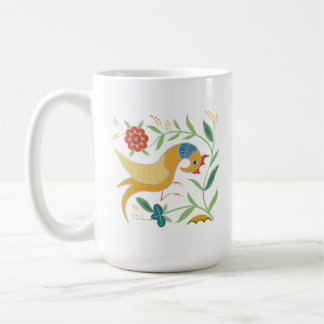Mug coq décoratif chinois rétro et floral