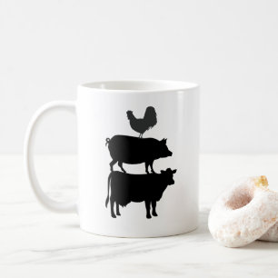 Mug Coq Porc Vache Basse-cour Ferme