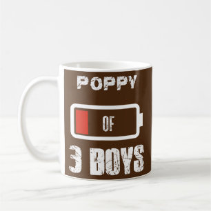 Mug Coquelicot de 3 Trois Garçons Batterie Faible Fête
