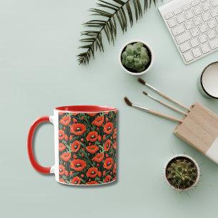 Mug Coquelicots Fleurs Floral Feuillage imprimé partou