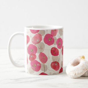 Mug Coquelicots roses et rouges Floral