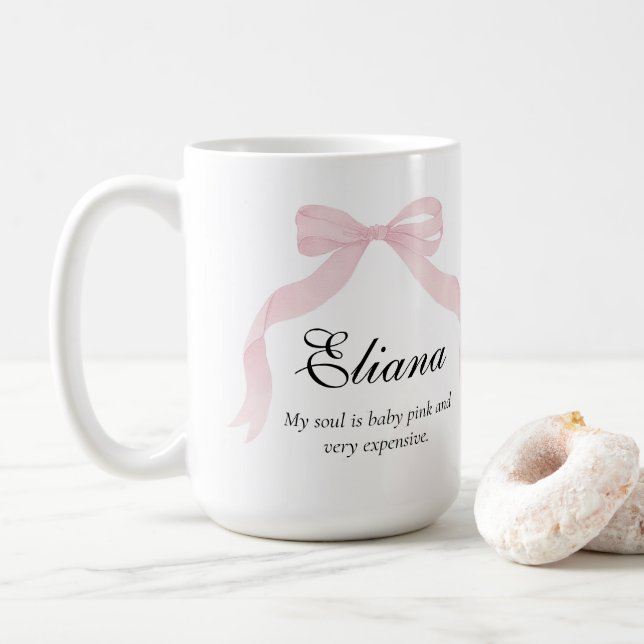 Mug Coquete pink bow Classic Sticker  (Avec donut)