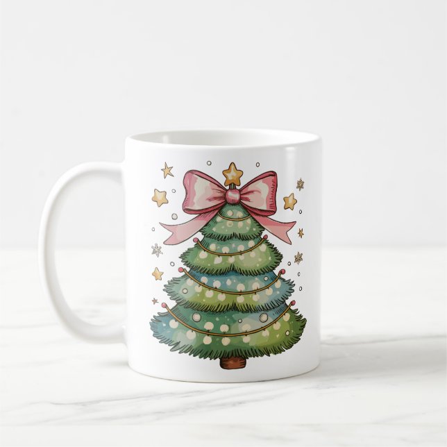 Mug Coquette Bow Noël Arbre Noël Noël Noël Fille de No (Gauche)