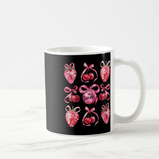 Mug Coquette Bow rose Esthétique Y2k Cerise fraise (Droite)