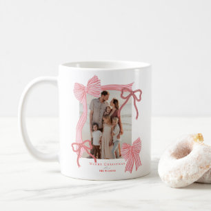 Mug Coquette Red Pink Bows 2 Photos Noël