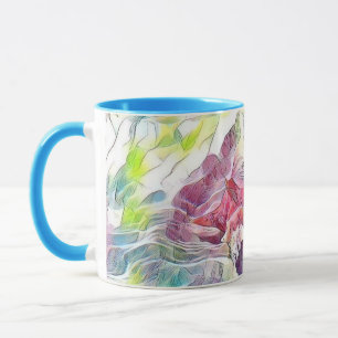 Mug Coquillage rose dans la peinture d'aquarelle de me