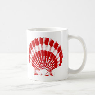 Mug Coquillage - rouge profond et blanc