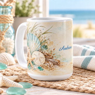 Mug Coquillages côtiers & verre de mer