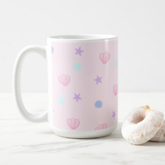 Mug Coquillages et perles pastel en rose