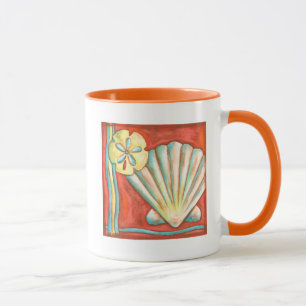Mug Coquillages oranges rustiques
